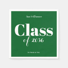 Green White Graduation Party Napkins Customizable Pappersservett