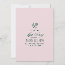 Green & White Striped Last Swing Before the Ring Inbjudningar