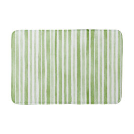 Green White Stripes Badrumsmatta
