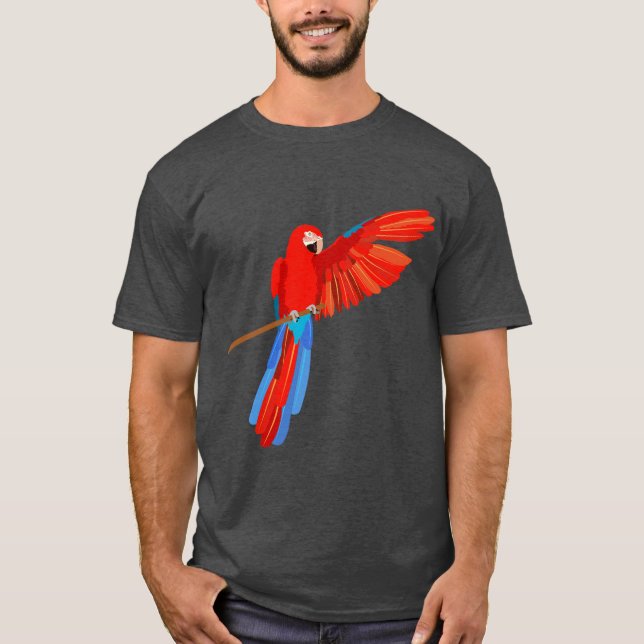 Green Winged Macaw T Shirt (Framsida)