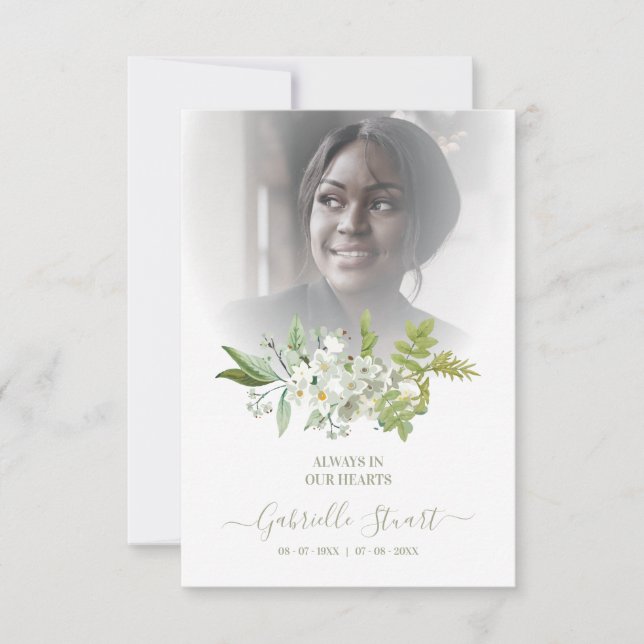 Green Wreath Photo Funeral Service Dear Ones (Framsida)