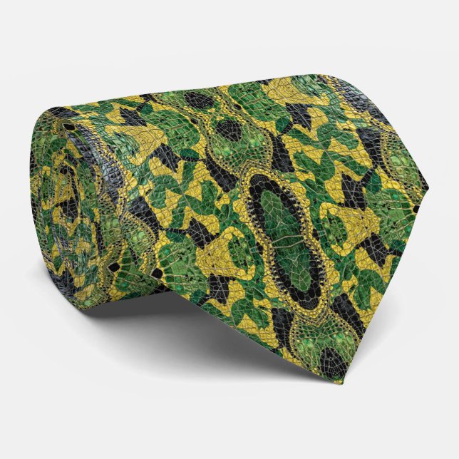 Green Yellow Alligator Crocodile Dragon Leather Slips (Rullad)