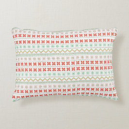 Green-Yellow-Red Pixel knit Pattern Prydnadskudde