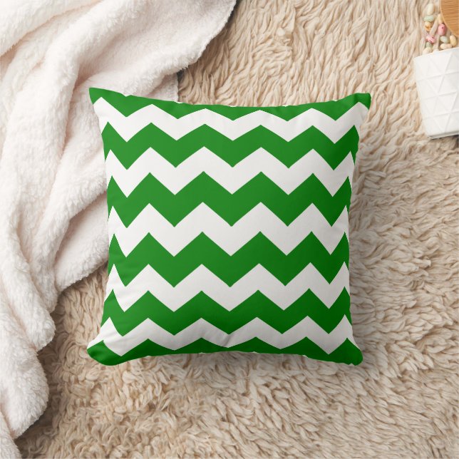 Green Zigzag Design Kudde (Filt)