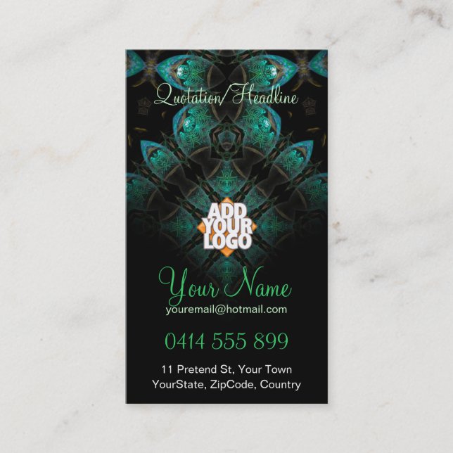 Greenada v3 Fractal Affärskort Visitkort (Framsida)