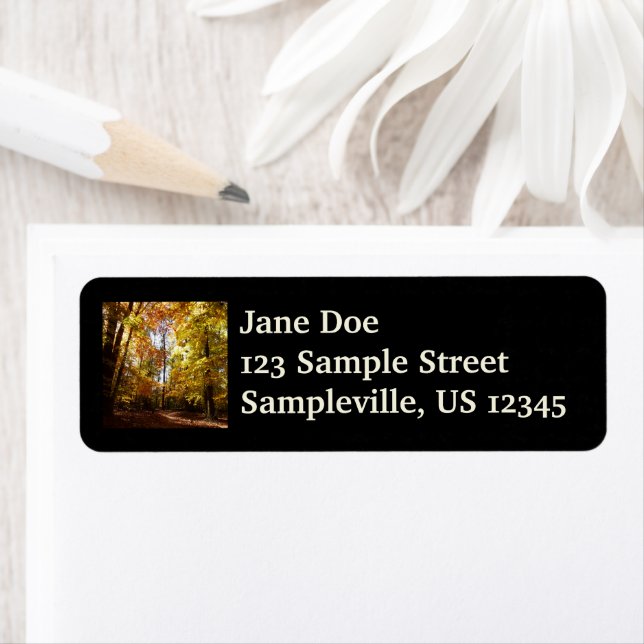 Greenbelt Park i Fall II Maryland Nature Scene Returadress Etikett (Insitu)