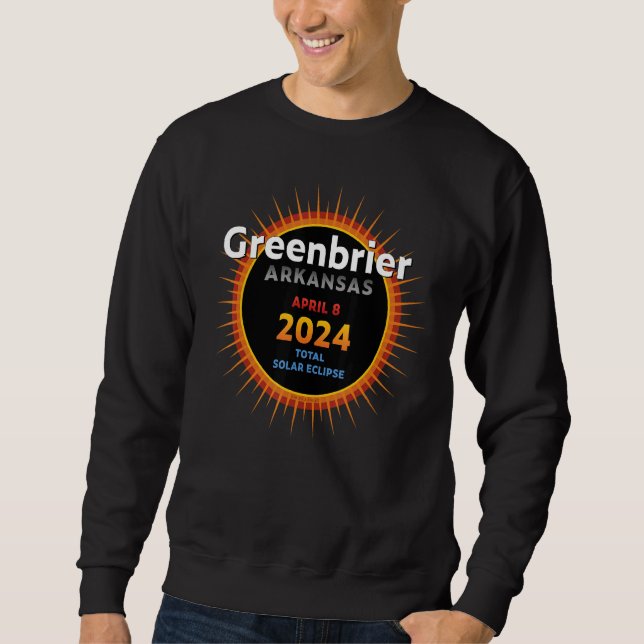 Greenbrier Arkansas AR Total Solar Eclipse 2024 2 Lång Ärmad Tröja (Framsida)