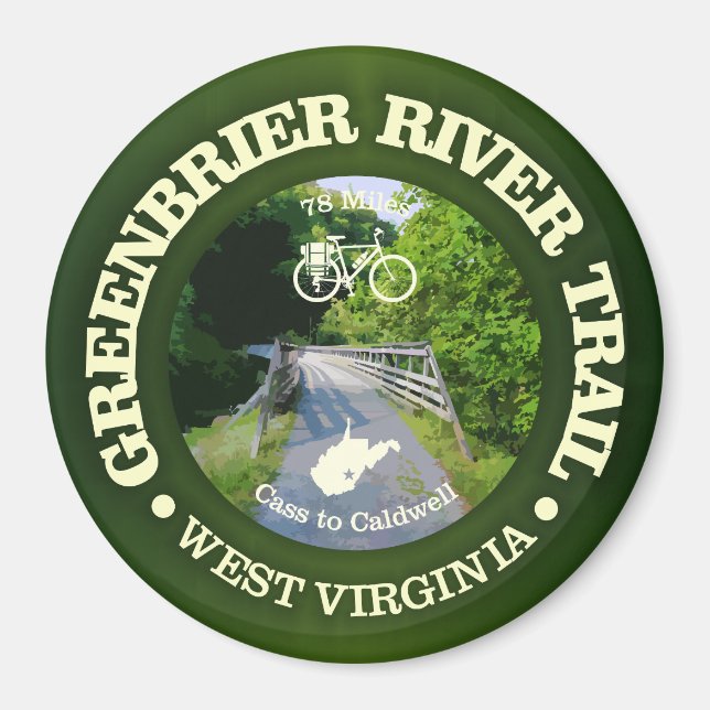 Greenbrier River Trail (cykling c) Magnet (Framsidan)