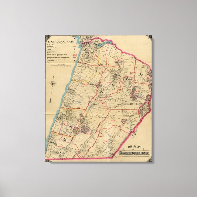 Greenburg, New York Canvastryck (Framsida)