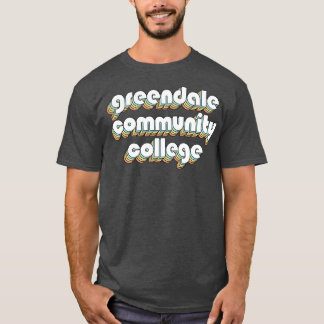 Greendale Community College Retro Rainbow Typograp T Shirt