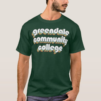 Greendale Community College Retro Rainbow Typograp T Shirt