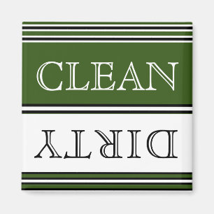 GreenDishwasher Dirty Clean Nautical Mörk Magnet