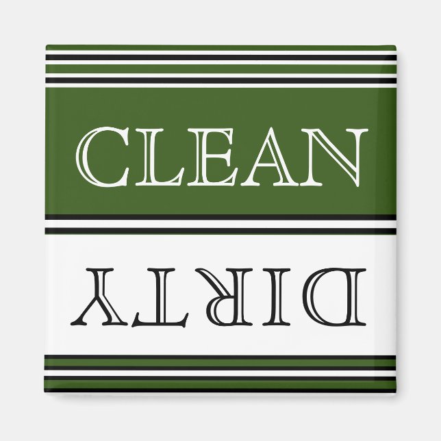 GreenDishwasher Dirty Clean Nautical Mörk Magnet (Framsidan)