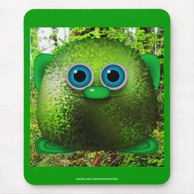 Greendle the Cute Wuzzy Butt & Träd Kids Mousepad Musmatta (Framsidan)