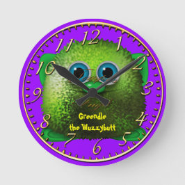 Greendle the Wuzzyrumbut Kids Roligt Tecknad Clock Rund Klocka