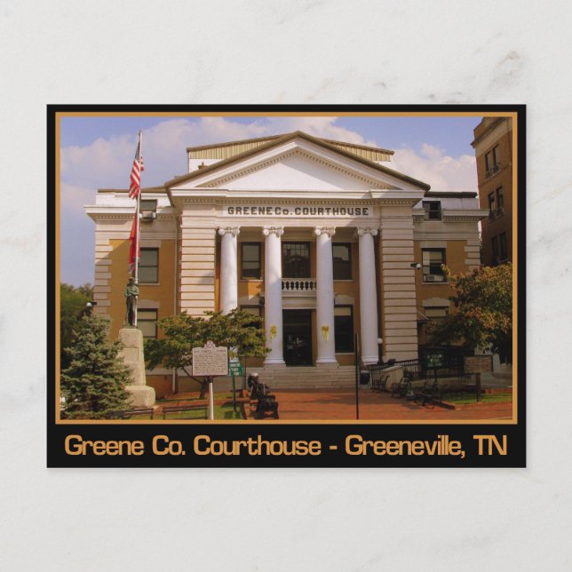 Greene County Domstol - Greeneville, TN Vykort (Framsida)