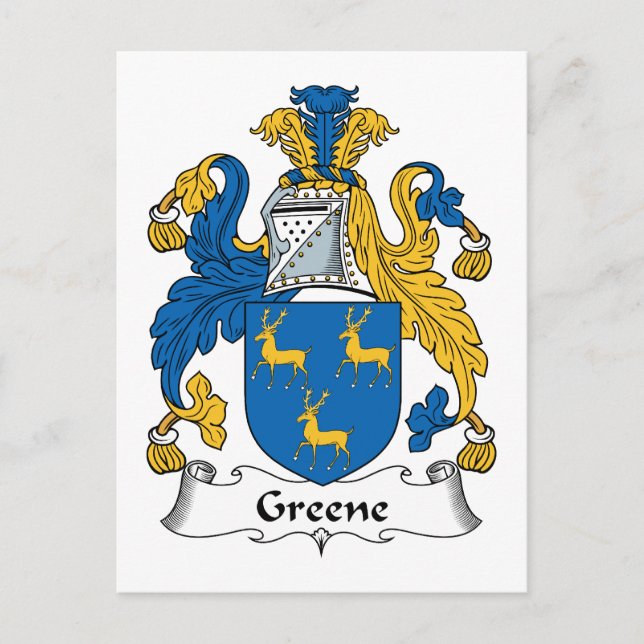 Greene Family Crest Vykort (Framsida)