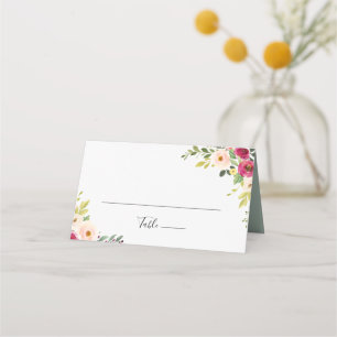 Greenere Rosa  Blommigt Bröllop-platskort Placeringskort