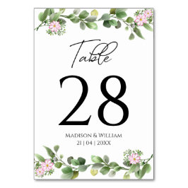 Greeneri Elegant och vacker Blommigt Bröllop Bordsnummer
