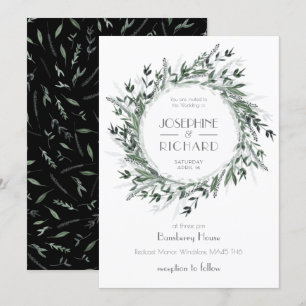 Greenery #1 Circlett bröllopssvit Inbjudningar