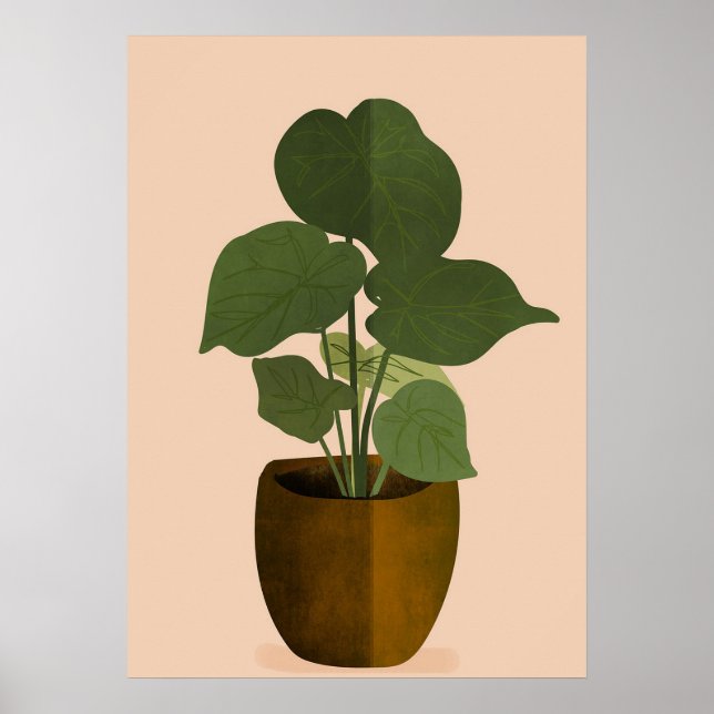 Greenery 2 Simple Boho Teckning Boho Chic Aestheti Poster (Framsidan)