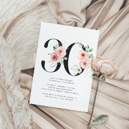Greenery 30års födelsedag i den moderna Blommigten Inbjudningar