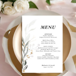 Greenery 5x7 Editable Bröllop Flat Menu Meny