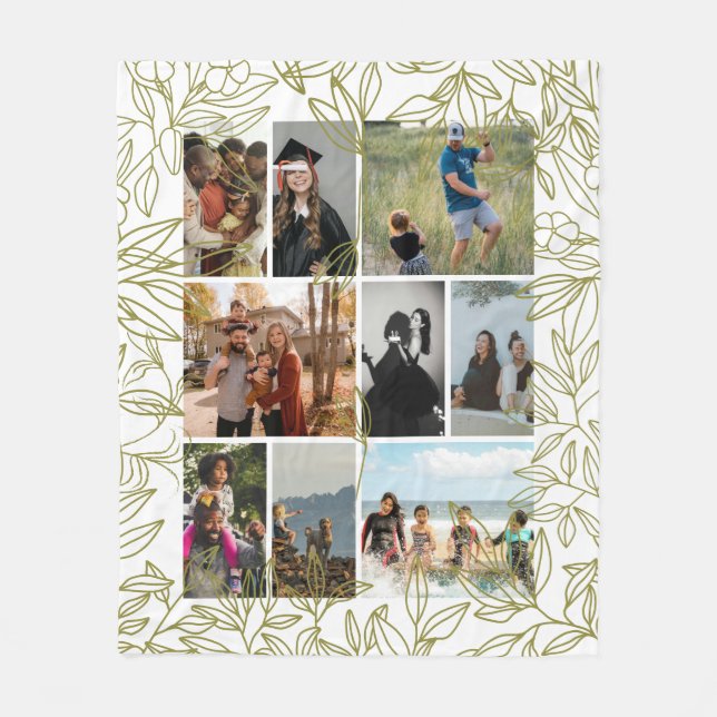 Greenery 9 Photo Collage Personalized  Fleecefilt (Framsidan)