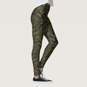 Greenery Aesthetic - Mörk Ferns & Lövs Leggings
