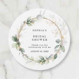 Greenery and Gold Bridal Shower  Gåvor Etiketter