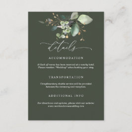 Greenery and Gold Wedding Details Card Tilläggskort