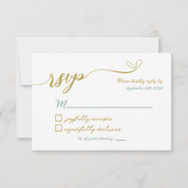 Greenery and Guld Bröllop OSA Card