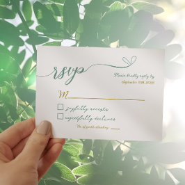 Greenery and Guld Bröllop OSA Card Kort