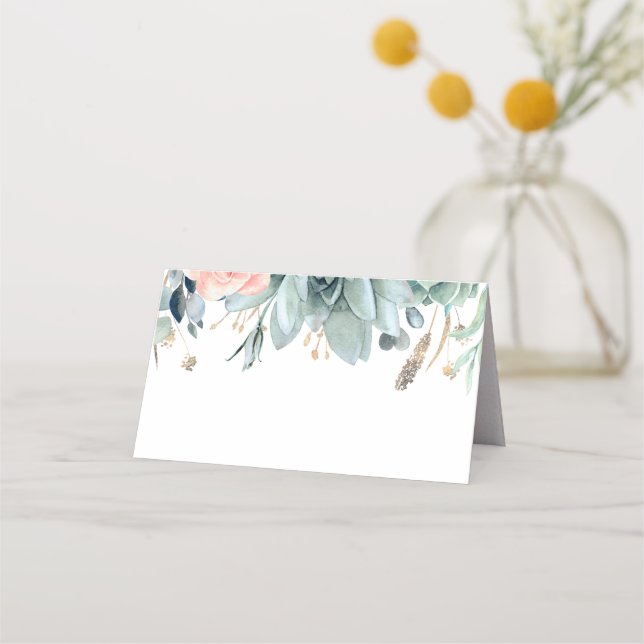 Greenery and Guld Elegant Garden Wedding Placeringskort (Framsida)
