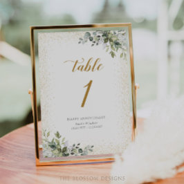 Greenery Anniversary Table Numbers Card - EAC326 Bordsnummer