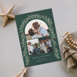 Greenery Arch Modern Script 3 - fotojul Julkort