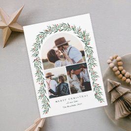 Greenery Arch Modern Script 3 - fotojul Julkort