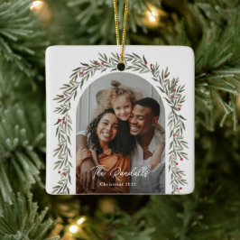 Greenery Arch Modern Script Photo Jul Julgransprydnad Keramik