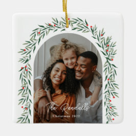 Greenery Arch Modern Script Photo Jul Julgransprydnad Keramik