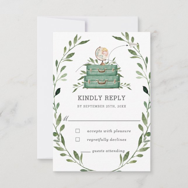 Greenery Äventyr Baby Shower Äventyr Reply OSA Kort (Framsida)