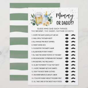 Greenery Baby brinner Mamma eller pappa Game