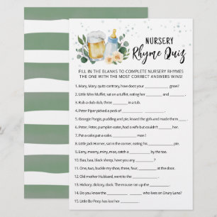 Greenery Baby brinner matchen Nursery Rhyme Quiz