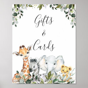 Greenery Baby Safari Animals med Lejon babystötare Poster