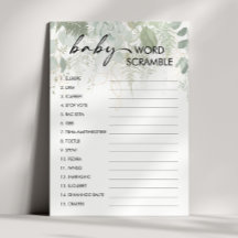 Greenery Baby Shower Baby Ord-bildspel