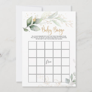 Greenery Baby Shower Bingo/Traits Games Inbjudningar