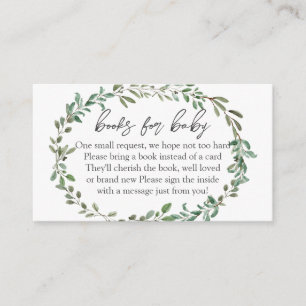Greenery Baby Shower Bokar för Baby, Bok i Lieu Tilläggskort