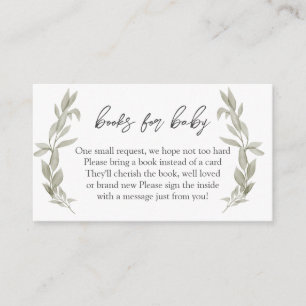 Greenery Baby Shower Bokar för Baby, Bok i Lieu Tilläggskort