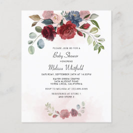 Greenery Baby Shower för budgetmodern burgundy Blo