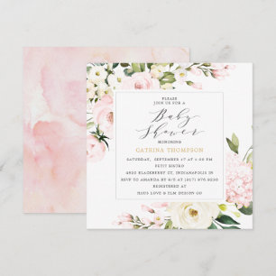 Greenery Baby Shower för elegant  Blommigt Inbjudningar