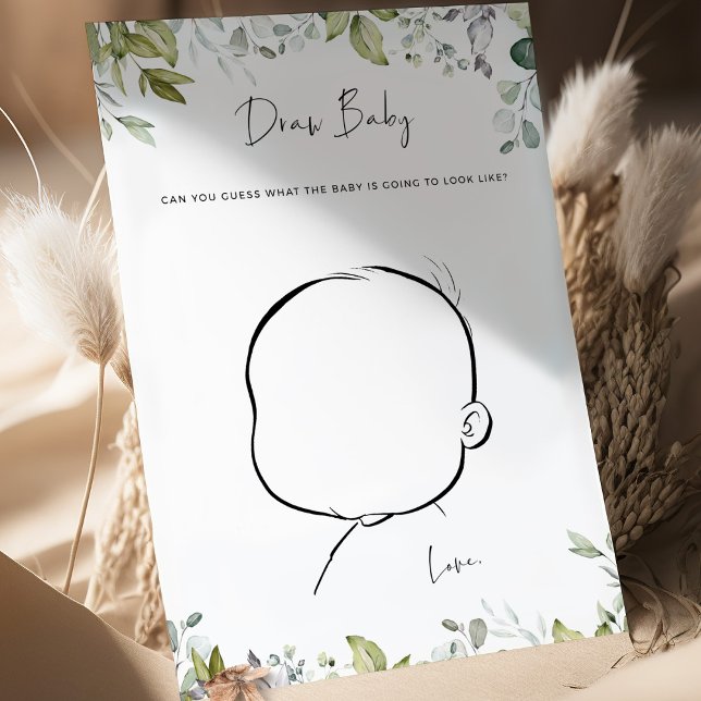 Greenery Baby Shower Game Draw Baby (Skapare uppladdad)